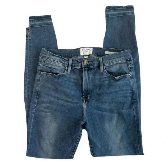 Frame Le High Rise Skinny Jeans Size 29 Medium Wash - Picture 13 of 13